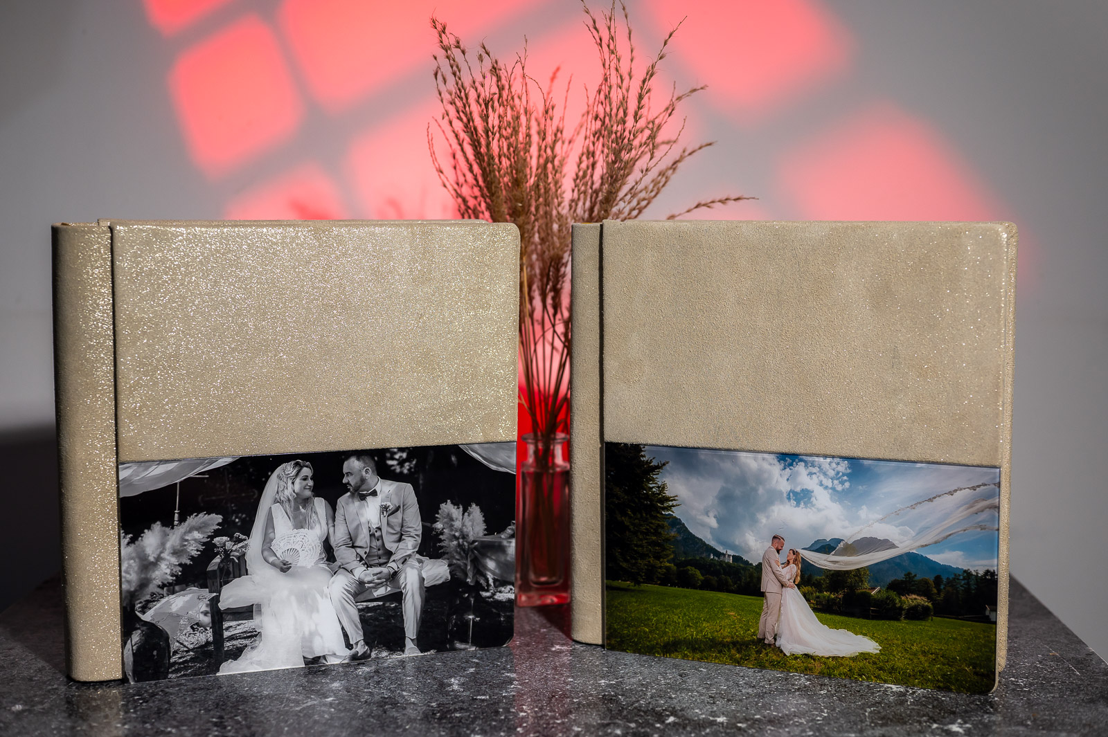 Albume foto Bucuresti – coperte piele naturală glitter cu fotografie și plexiglas, personalizare premium Stochian Madalin